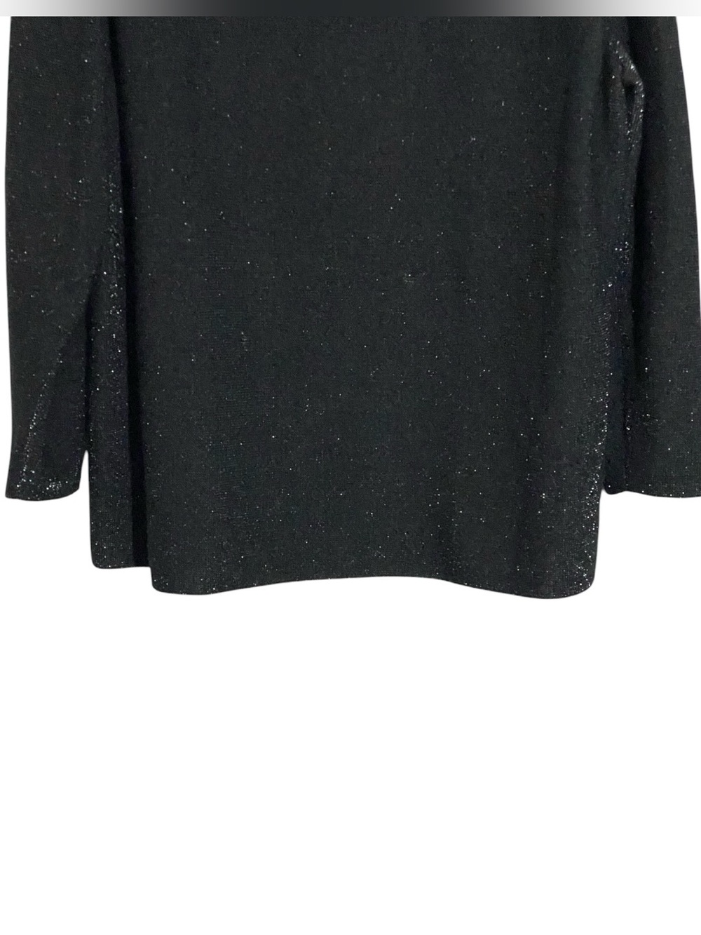 Lafayette 148 Black Cashmere Metallic Sweater 2X Shimmer Relaxed Quiet Luxury - Picture 5 of 10